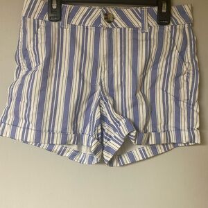 SO Women's Blue and White Striped Shorts